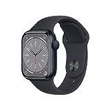 Apple Watch Series 8 (GPS, 41mm) Smartwatch - Aluminiumgehäuse Mitternacht, Sportarmband Mitternacht - Regular. Fitnesstracker, Blutsauerstoffund EKGApps, Always-On Retina Display, Wasserschutz