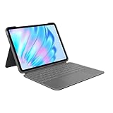 Logitech Combo Touch iPad Air 11 Zoll (M2), iPad Air (4. und 5. Generation - 2020, 2022)(2024) Tastatur-Case – Abnehmbare Tastatur mit Hintergrundbeleuchtung und Halterung, DEU QWERTZ-Layout - Grau