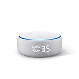 Echo Dot (3. Gen.) – smarter Lautsprecher mit Uhr und Alexa, Sandstein Stoff
