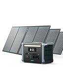 Anker 757 Power Station, PowerHouse 1229Wh mit 3x 100W Solar Panel, Ladestation mit LiFePO4, 2x 230V/1500W Steckdosen, 2x USB-C Anschlüsse, LED Licht für Draußen, Camping, Stromausfälle