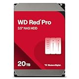 WD Red Pro interne Festplatte 20 TB (3,5 Zoll, NAS Festplatte, 7.200 U/min, 512 MB Cache, SATA 6 Gbit/s, NASware-Technologie, für NAS-Systeme im Dauerbetrieb, stoßfest) rot