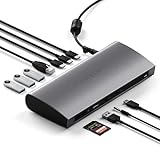 SATECHI Thunderbolt 4 Dock – 12-in-1 – Thunderbolt 4 Host Port, 4 Thunderbolt 4 Downstream Ports, 3 USB-A 3.2 Ports, USB-A 2.0 Port, SD-Kartenleser, GbE, Audiobuchse – Kompatibel mit M2 & M1 MacBook