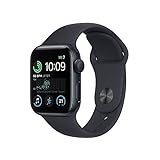 Apple Watch SE (2. Generation) (GPS, 40mm) Smartwatch - Aluminiumgehäuse Mitternacht, Sportarmband Mitternacht - Regular. Fitness-und Schlaftracker, Unfallerkennung, Herzfrequenzmesser, Wasserschutz